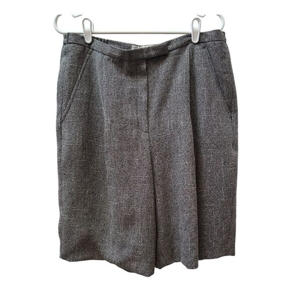 Dress Barn Gray‎ Tweed Pleated Front Office Dress Shorts Size 14W - Picture 1 of 5